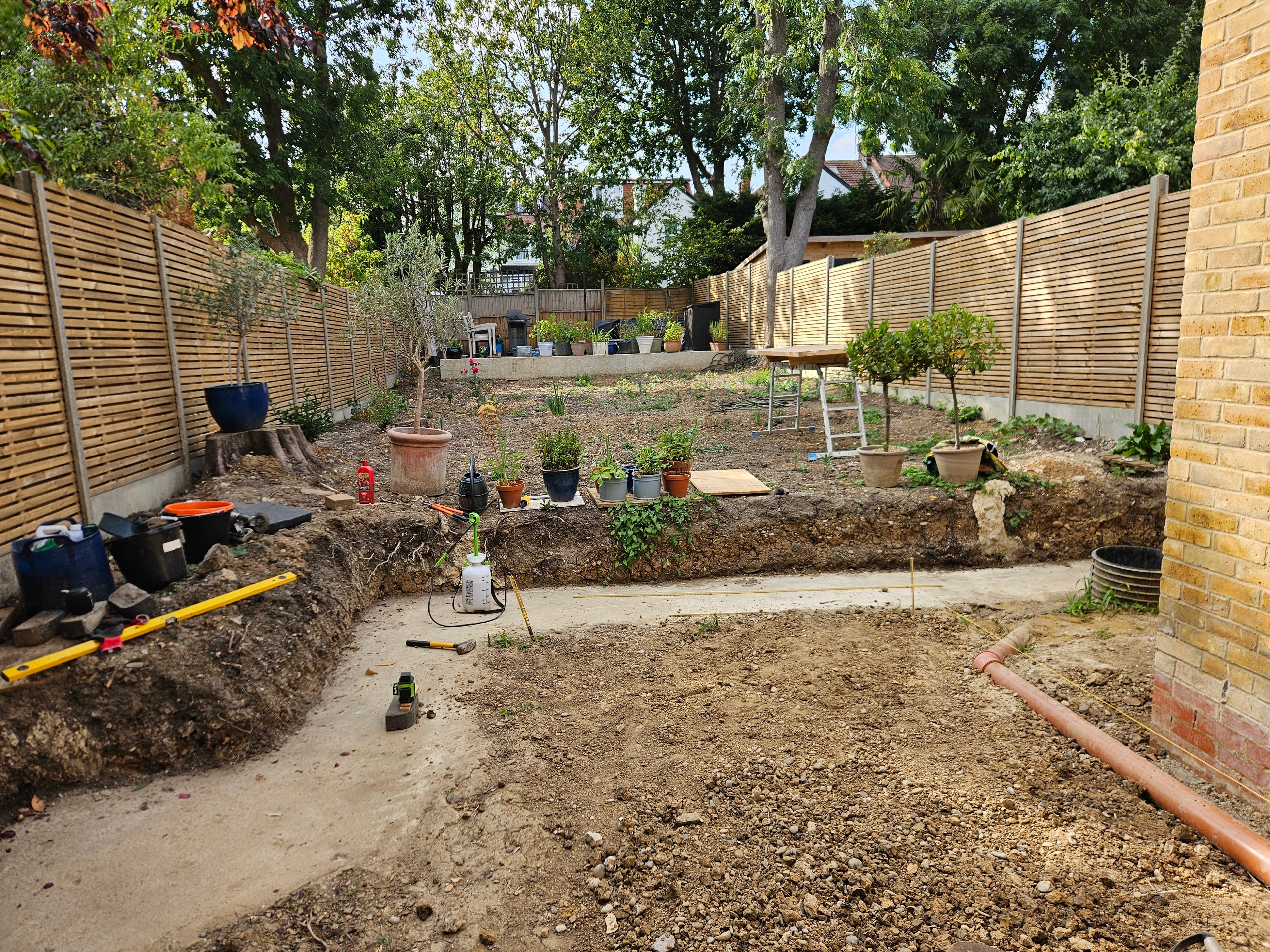 Excavation underway, same day