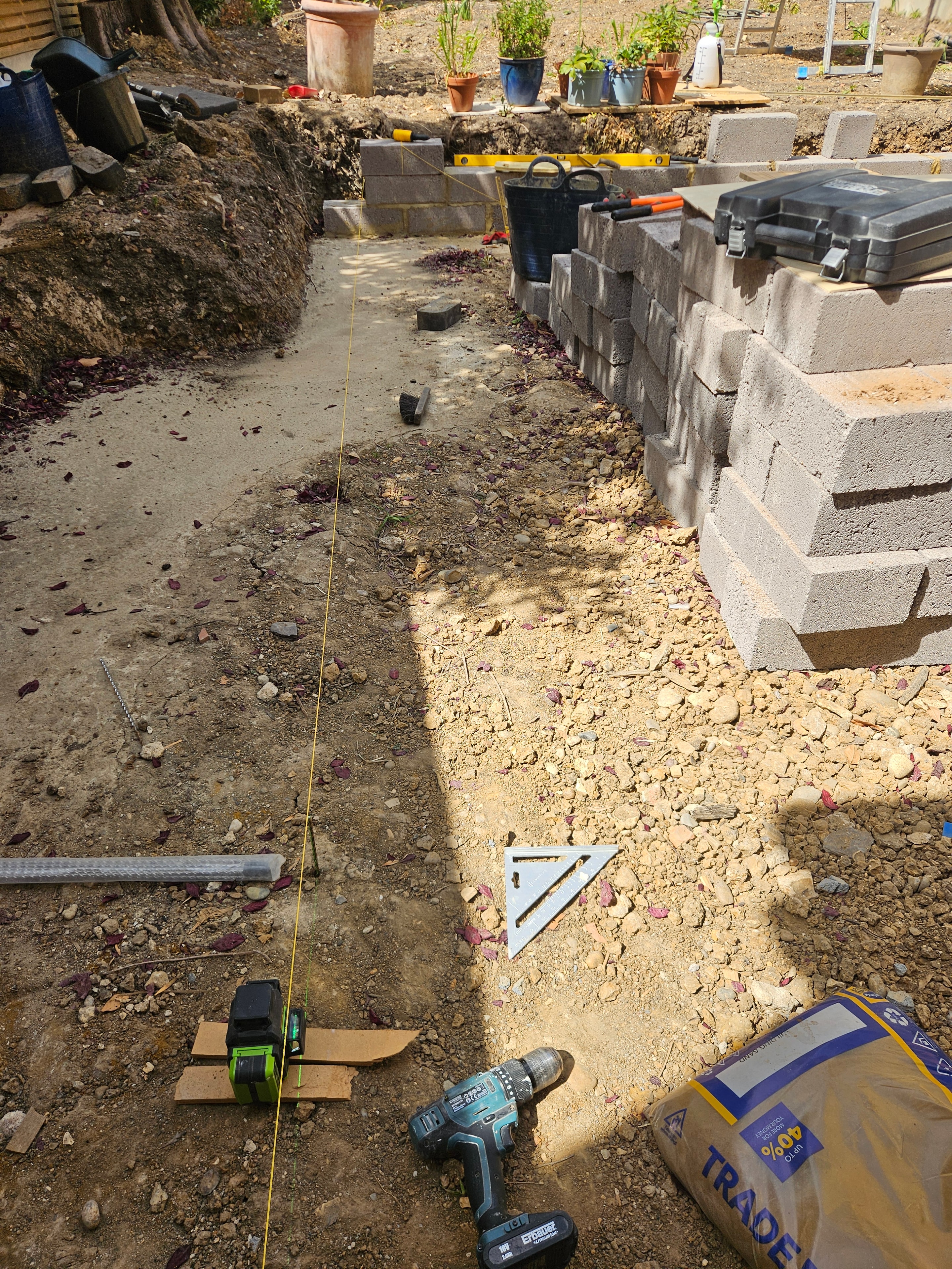 Retaining walls going up