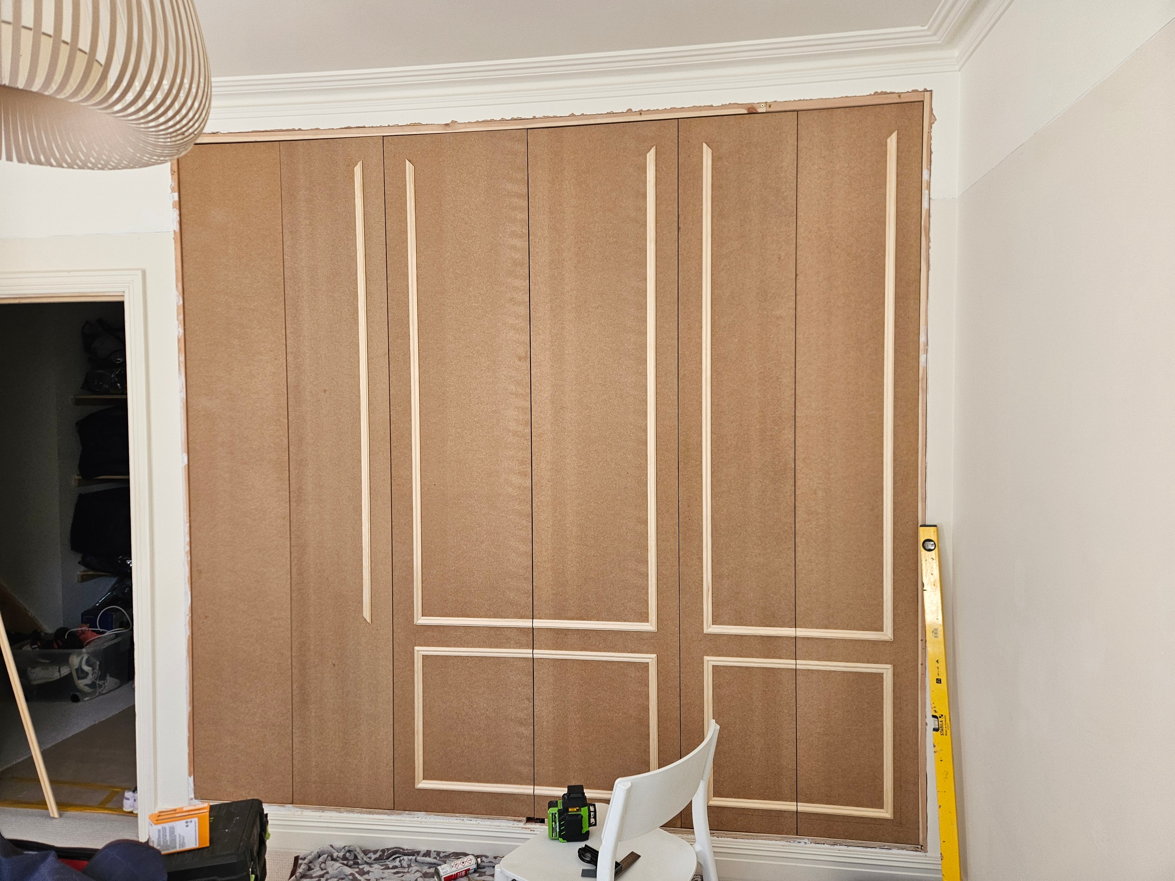 MDF doors with applied moulding, unpainted